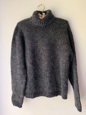 Vintage Quatro Sweater Italy Wool Mohair Gray Turtleneck
